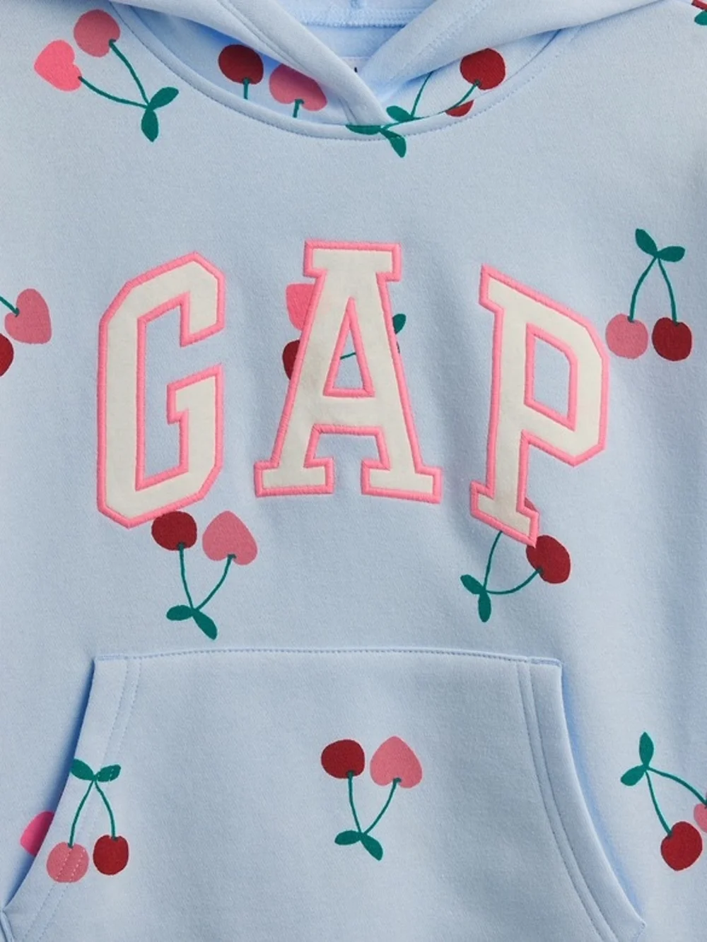 GAP Light Blue Hoodie with Pink Cherry Print